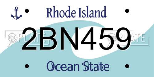 2BN459 Rhode Island License Plate