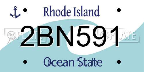 2BN591 Rhode Island License Plate