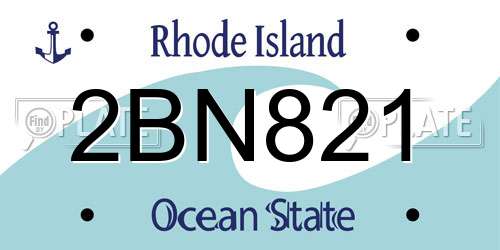 2BN821 Rhode Island License Plate