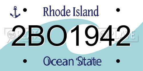 2BO1942 Rhode Island License Plate