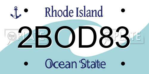 2BOD83 Rhode Island License Plate