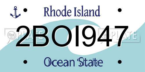 2BOI947 Rhode Island License Plate