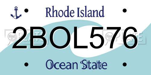 2BOL576 Rhode Island License Plate