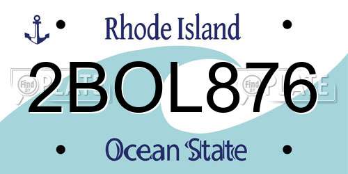 2BOL876 Rhode Island License Plate