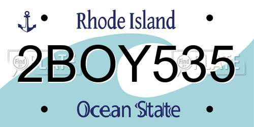 2BOY535 Rhode Island License Plate