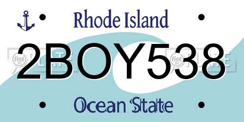 2BOY538 Rhode Island License Plate