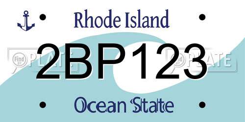 2BP123 Rhode Island License Plate