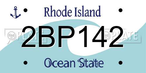 2BP142 Rhode Island License Plate
