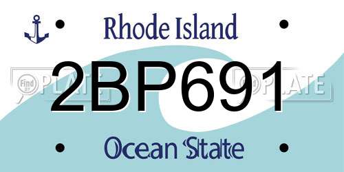 2BP691 Rhode Island License Plate