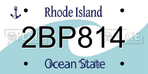 2BP814 Rhode Island License Plate