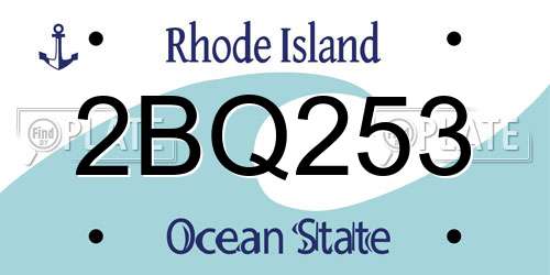 2BQ253 Rhode Island License Plate