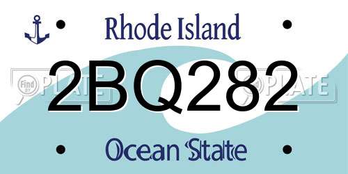 2BQ282 Rhode Island License Plate