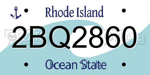 2BQ2860 Rhode Island License Plate
