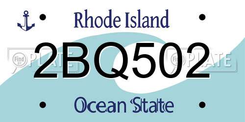 2BQ502 Rhode Island License Plate