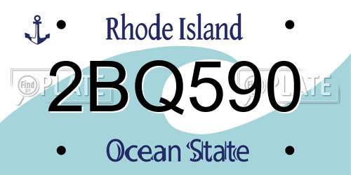 2BQ590 Rhode Island License Plate