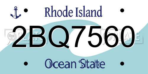 2BQ7560 Rhode Island License Plate