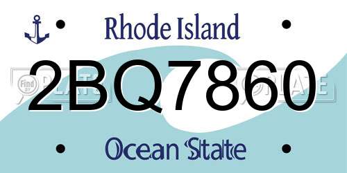 2BQ7860 Rhode Island License Plate