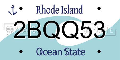 2BQQ53 Rhode Island License Plate