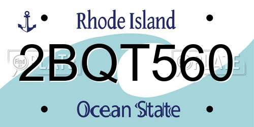 2BQT560 Rhode Island License Plate