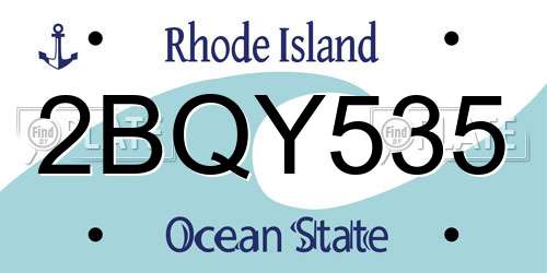 2BQY535 Rhode Island License Plate