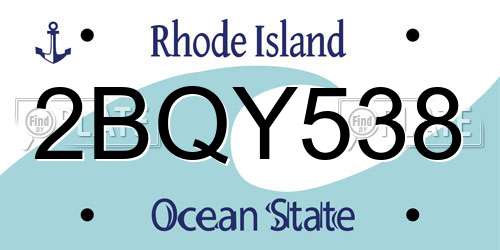 2BQY538 Rhode Island License Plate
