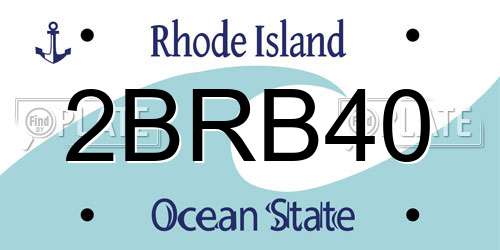 2BRB40 Rhode Island License Plate