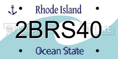 2BRS40 Rhode Island License Plate