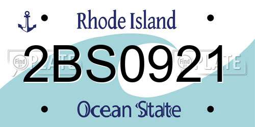 2BS0921 Rhode Island License Plate