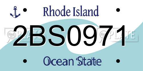 2BS0971 Rhode Island License Plate