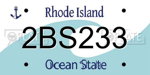 2BS233 Rhode Island License Plate