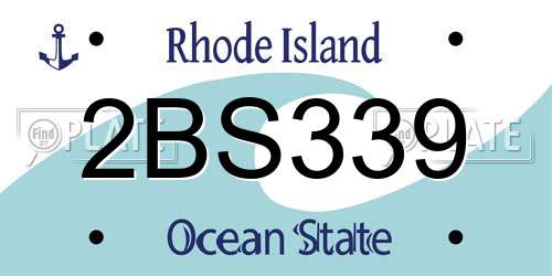 2BS339 Rhode Island License Plate