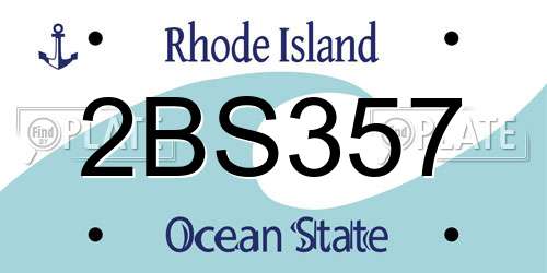 2BS357 Rhode Island License Plate