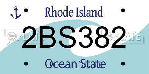 2BS382 Rhode Island License Plate