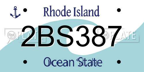 2BS387 Rhode Island License Plate