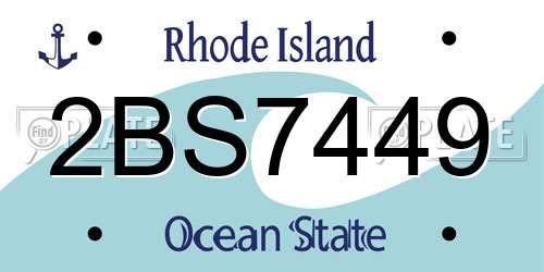 2BS7449 Rhode Island License Plate
