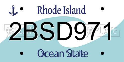 2BSD971 Rhode Island License Plate