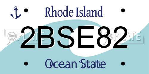 2BSE82 Rhode Island License Plate