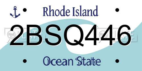 2BSQ446 Rhode Island License Plate