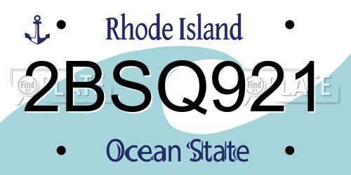 2BSQ921 Rhode Island License Plate