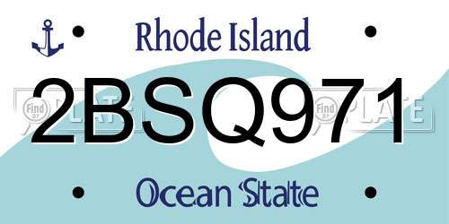 2BSQ971 Rhode Island License Plate