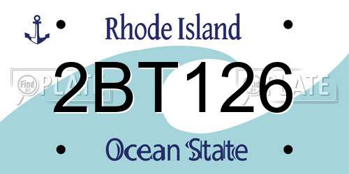 2BT126 Rhode Island License Plate