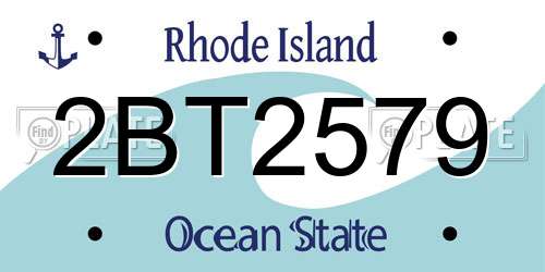 2BT2579 Rhode Island License Plate