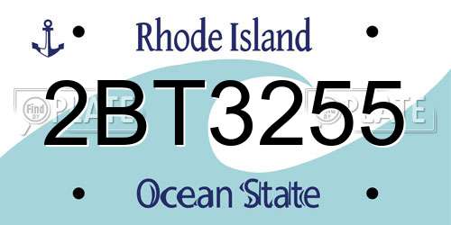 2BT3255 Rhode Island License Plate