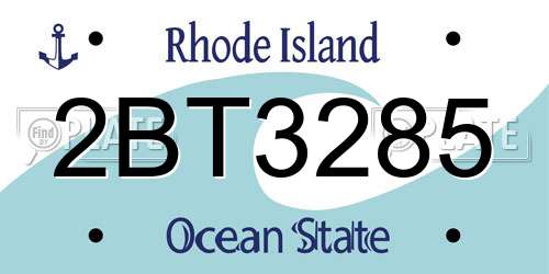 2BT3285 Rhode Island License Plate