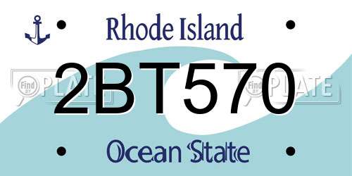 2BT570 Rhode Island License Plate