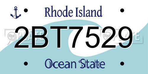 2BT7529 Rhode Island License Plate