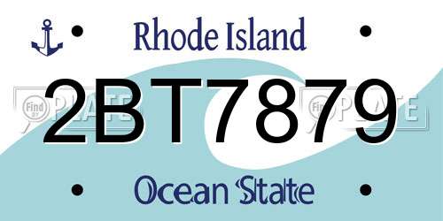2BT7879 Rhode Island License Plate