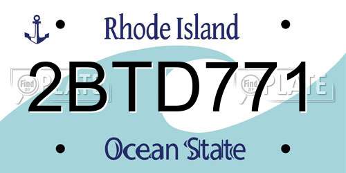 2BTD771 Rhode Island License Plate