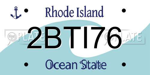 2BTI76 Rhode Island License Plate
