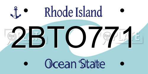 2BTO771 Rhode Island License Plate